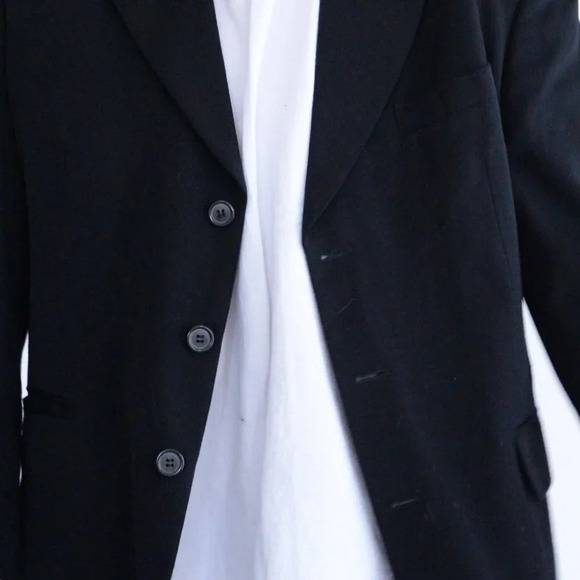 Vintage Bendetti Black Triple Button 100% Wool Blazer Size See Measurements - Picture 7 of 14